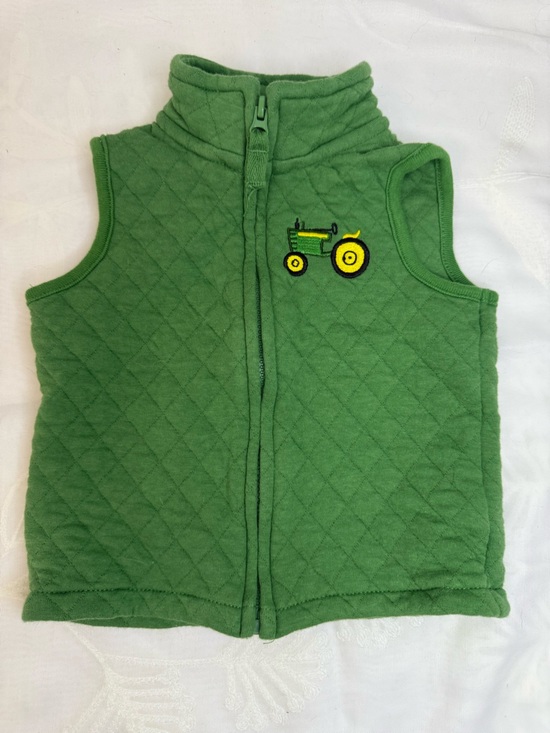 John Deere Other - John Deere Green Quilted Kids Vest with Yellow Tractor Accent